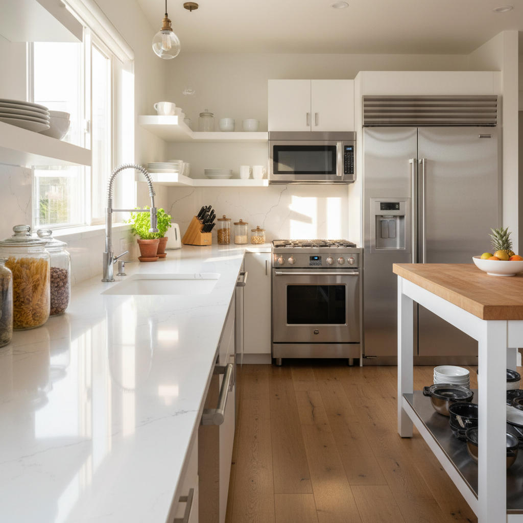 Sparkling clean kitchen after professional cleaning